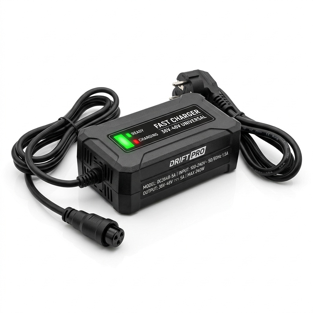 شاحن سكوتر درفت سريع 36V-48V متوافق مع جميع الموديلات